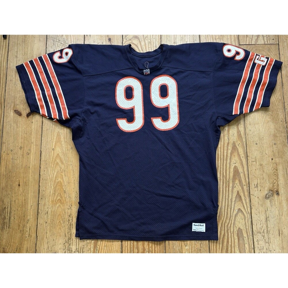 Vintage Chicago Bears Jersey Sand Knit Mens Size 48 Made in USA #99 80s Blue